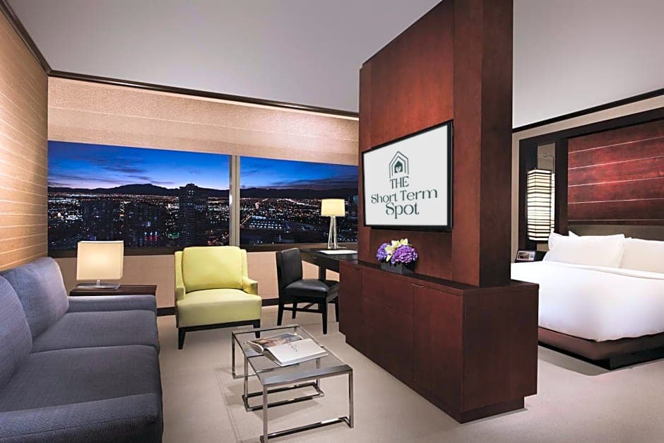 Relax or stretch out — the living area features a queen-size pullout sofa.