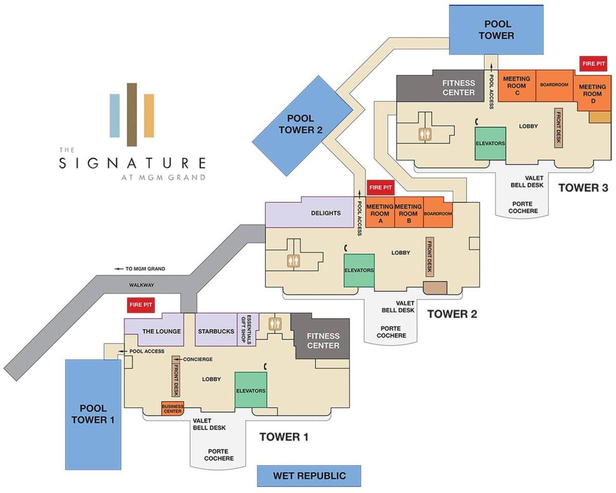 Map of the MGM Towers